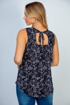 "Of Course You Can" Floral Tank with Back Tie Detail-Lola Monroe Boutique