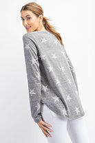 "Oh My Stars" Long Sleeve Vintage Wash Top-Lola Monroe Boutique