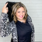 "Ondrea" Animal Print Cardigan/Jacket with Hood-Lola Monroe Boutique