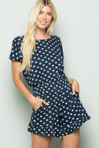 "Downright" Cap Sleeve Shorts Romper