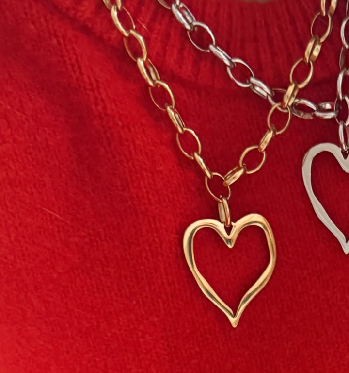 Large Open Heart Necklace