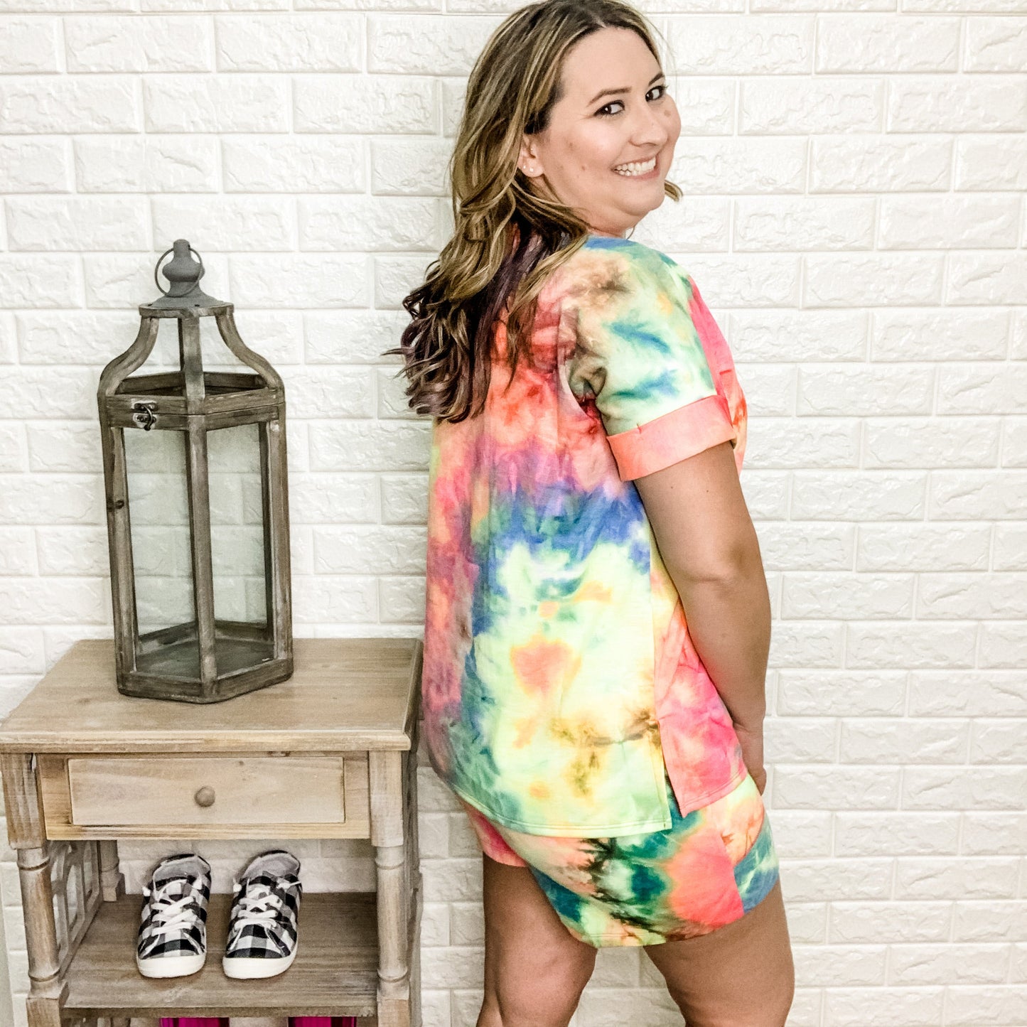 "Orange Swirl" Tie Dye T-Shirt & Shorts Set