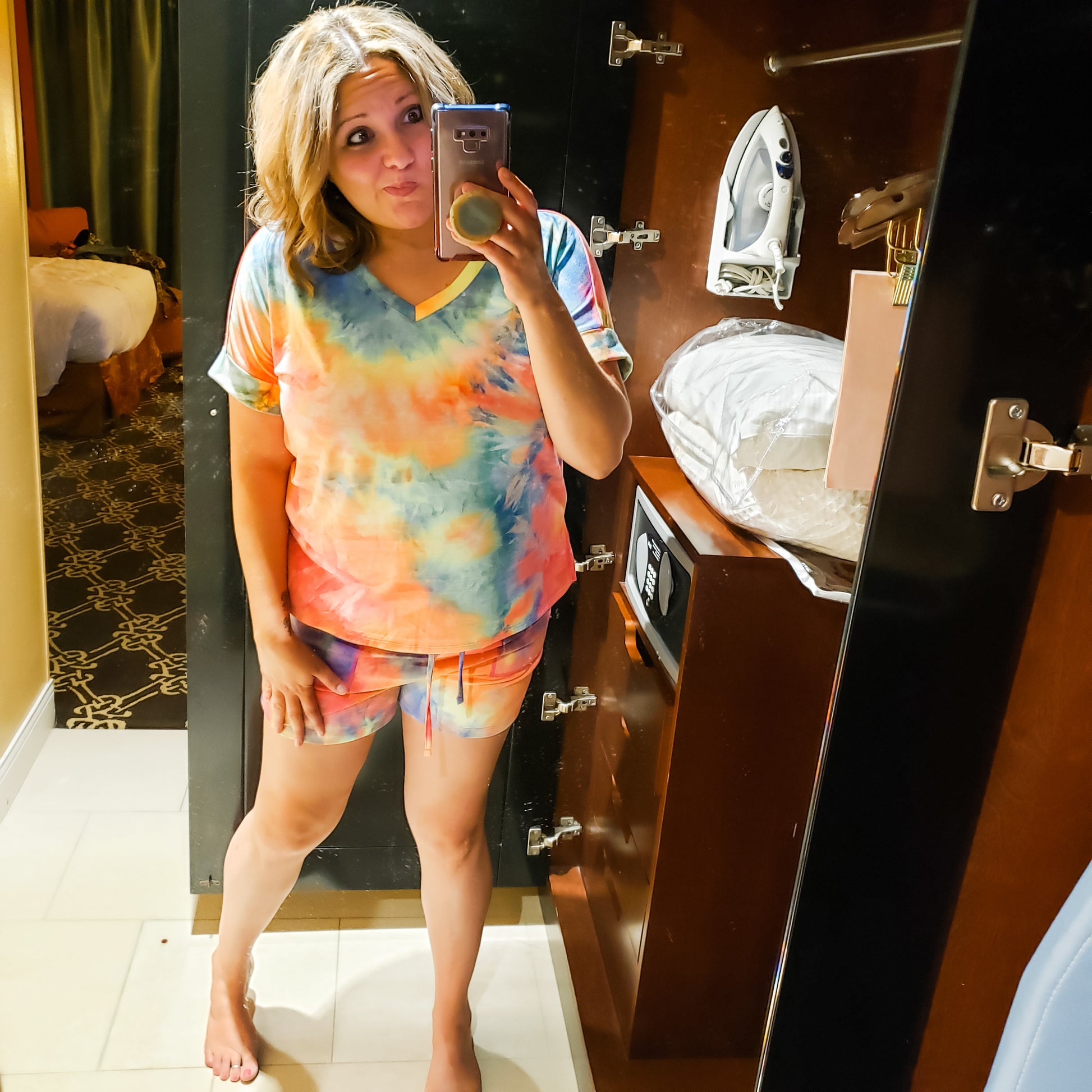"Orange Swirl" Tie Dye T-Shirt & Shorts Set