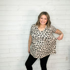 "Otto" Short Sleeve Animal Print Babydoll V Neck-Lola Monroe Boutique