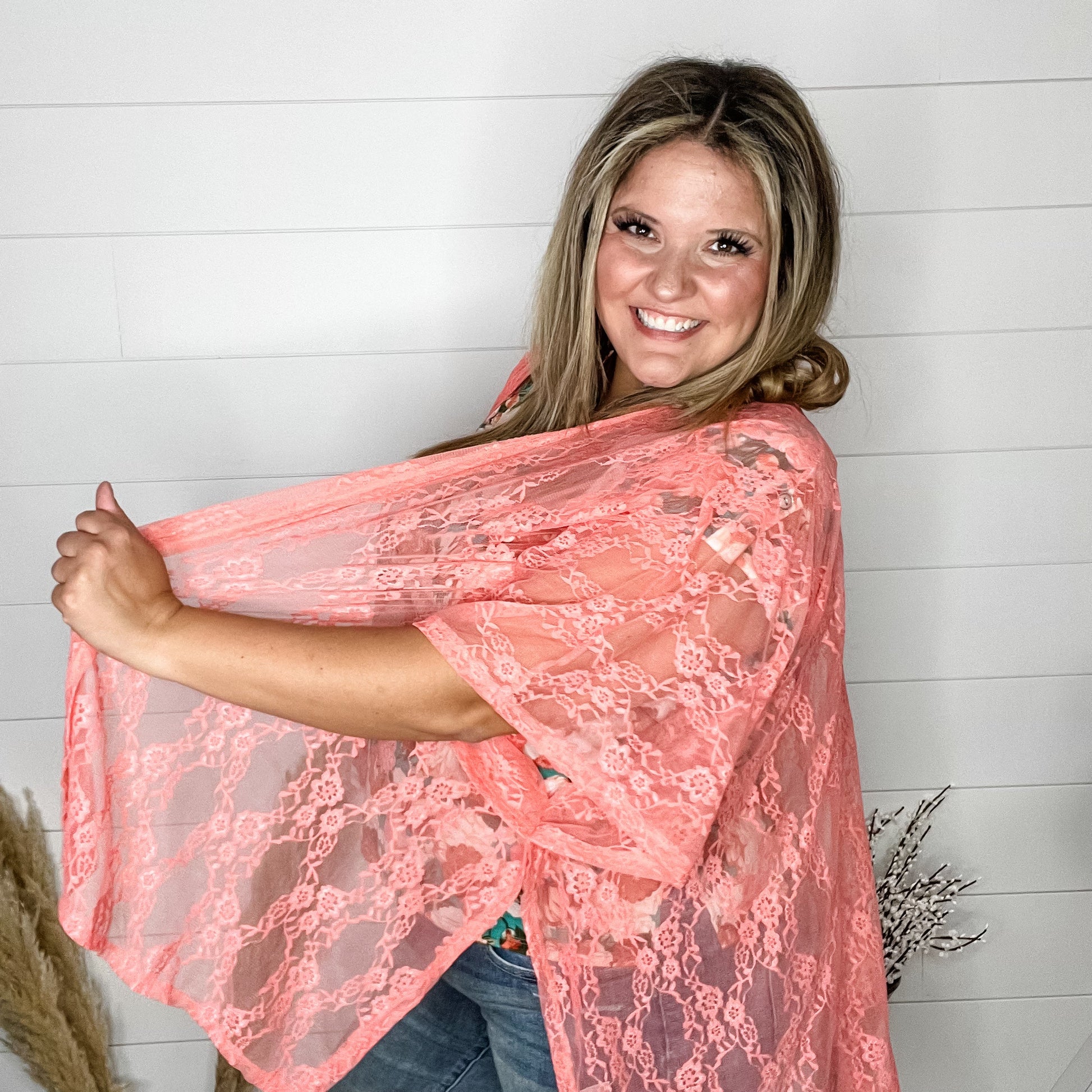 "Over It" Lace Short Sleeve High Low Cover Up