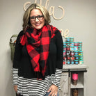 Oversized Buffalo Plaid Square Scarf-Lola Monroe Boutique