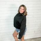 Oversized Scuba Hoodie Black-Lola Monroe Boutique