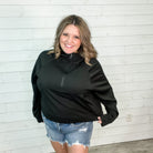 Oversized Scuba Hoodie Black-Lola Monroe Boutique