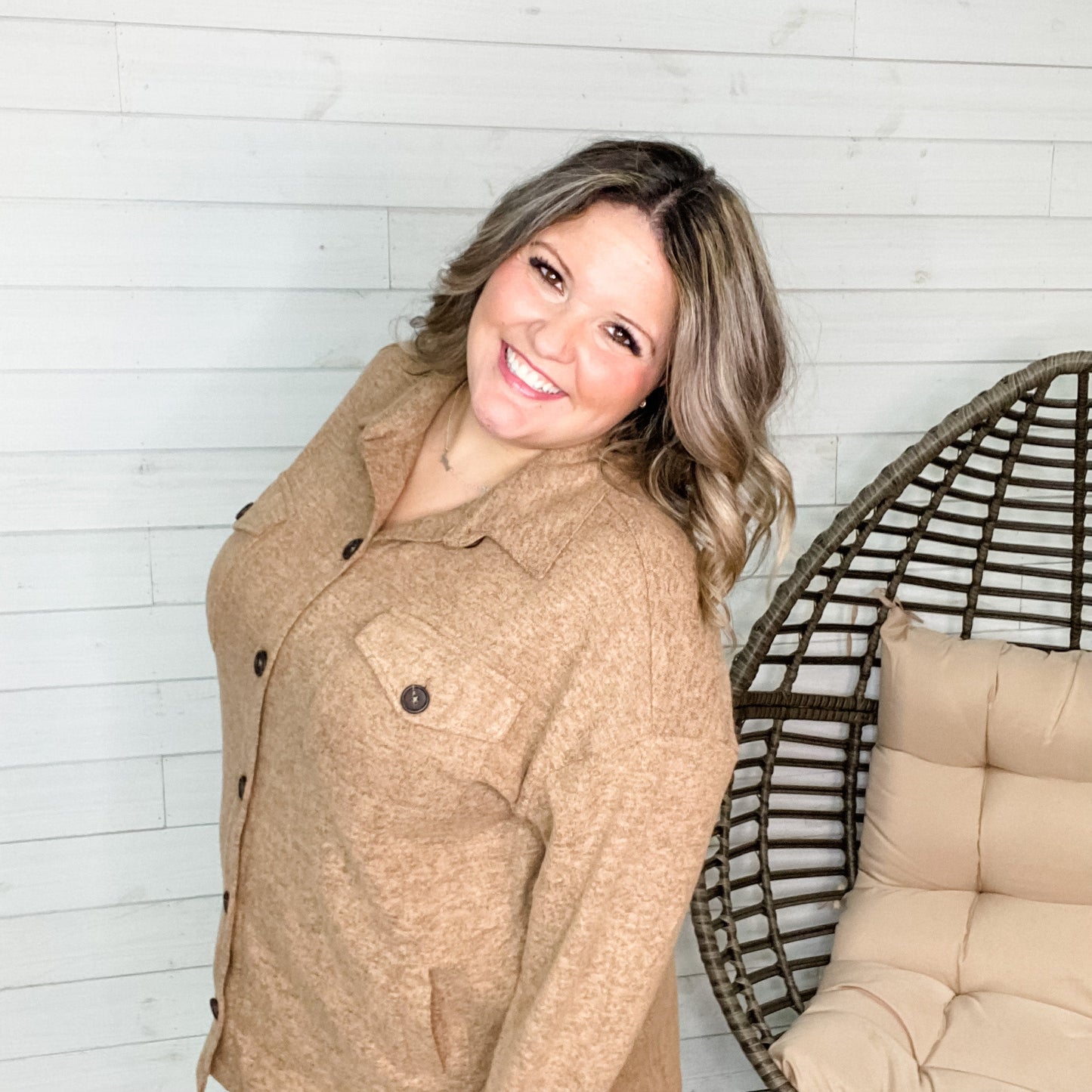 Oversized Sweater Shacket (Mocha)-Lola Monroe Boutique