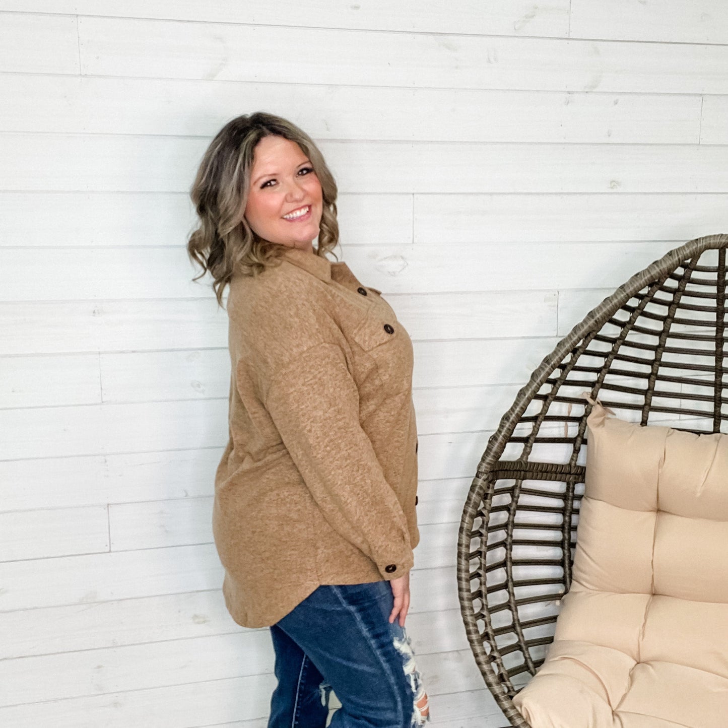 Oversized Sweater Shacket (Mocha)-Lola Monroe Boutique
