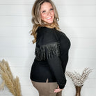 "Pardon Me" Long Sleeve with Sparkle Fringe-Lola Monroe Boutique