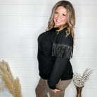 "Pardon Me" Long Sleeve with Sparkle Fringe-Lola Monroe Boutique