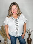 "Parkway" Short Sleeve V Neck-Lola Monroe Boutique