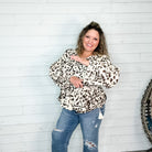 "Pasture" Animal Print Bubble Long Sleeve Peplum Top-Lola Monroe Boutique