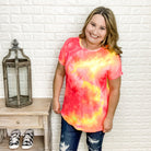 "Peachy Keen" Tie Dye Round Neck Tee-Lola Monroe Boutique