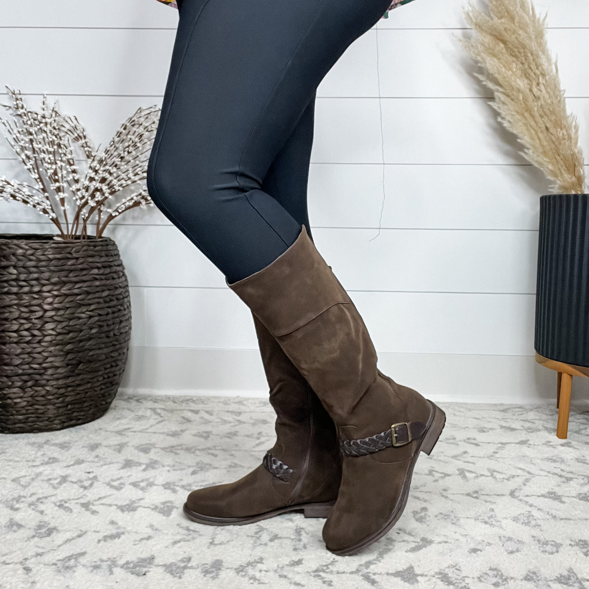 Pierre Dumas "Barcelona" Tall Boot with Side Zip (Brown)