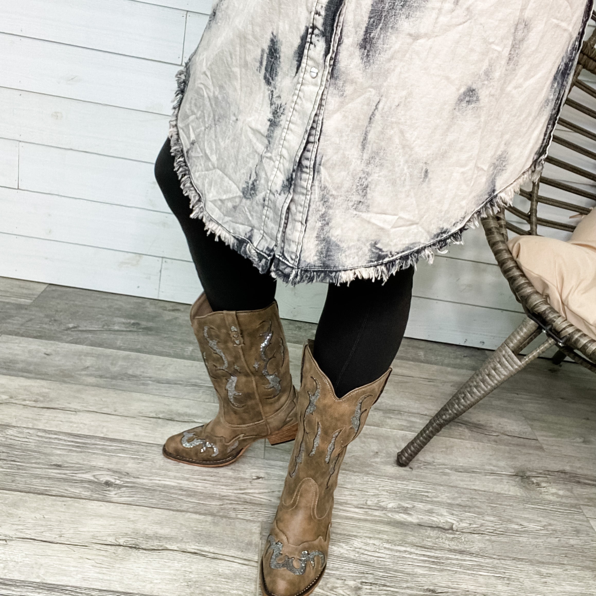 "Kaylee 2.0" Western Style Boot (Taupe)-Lola Monroe Boutique