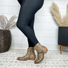 Pierre Dumas "Kaylee" Vegan Leather Side Zip Bootie with Buckle Detail (Taupe)-Lola Monroe Boutique