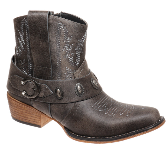 Pierre Dumas "Kaylee" Western Style Bootie (Charcoal)