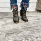 "Kaylee" Western Style Bootie (Charcoal)-Lola Monroe Boutique