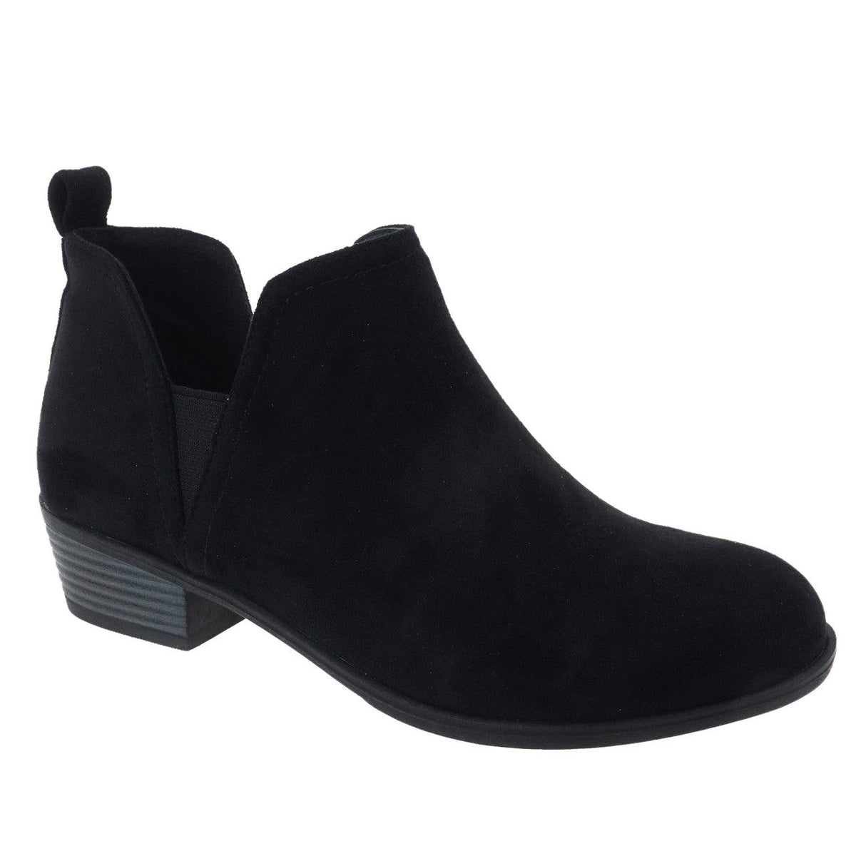 "Kenzie" Faux Suede Bootie (Black)-Lola Monroe Boutique