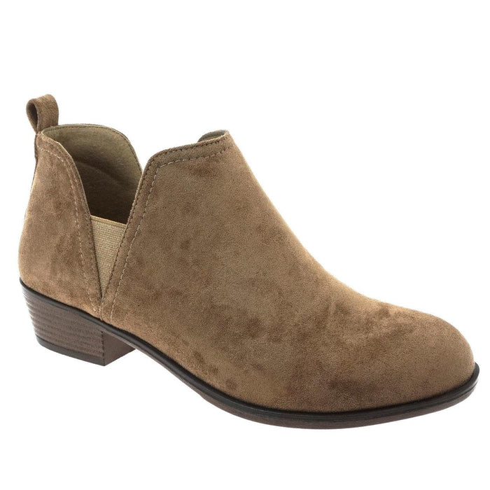 "Kenzie" Faux Suede Bootie (Taupe)-Lola Monroe Boutique