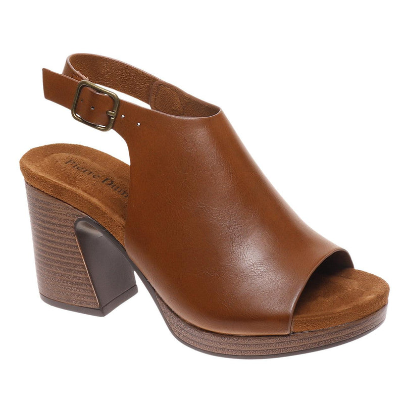 "Morgen" Block Heel Sandal (Cognac)-Lola Monroe Boutique