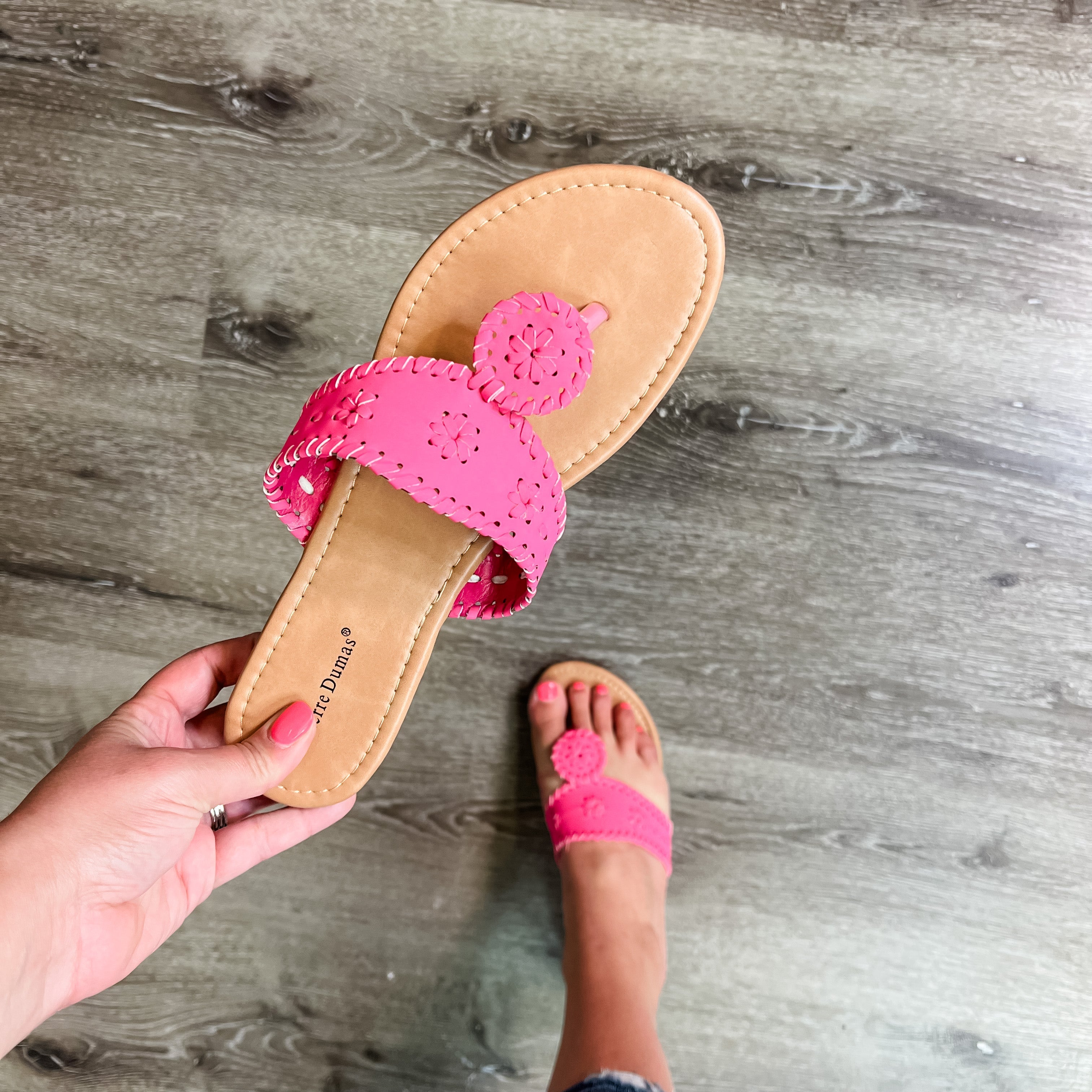 "Rosetta" Sandal (Hot Pink)-Lola Monroe Boutique