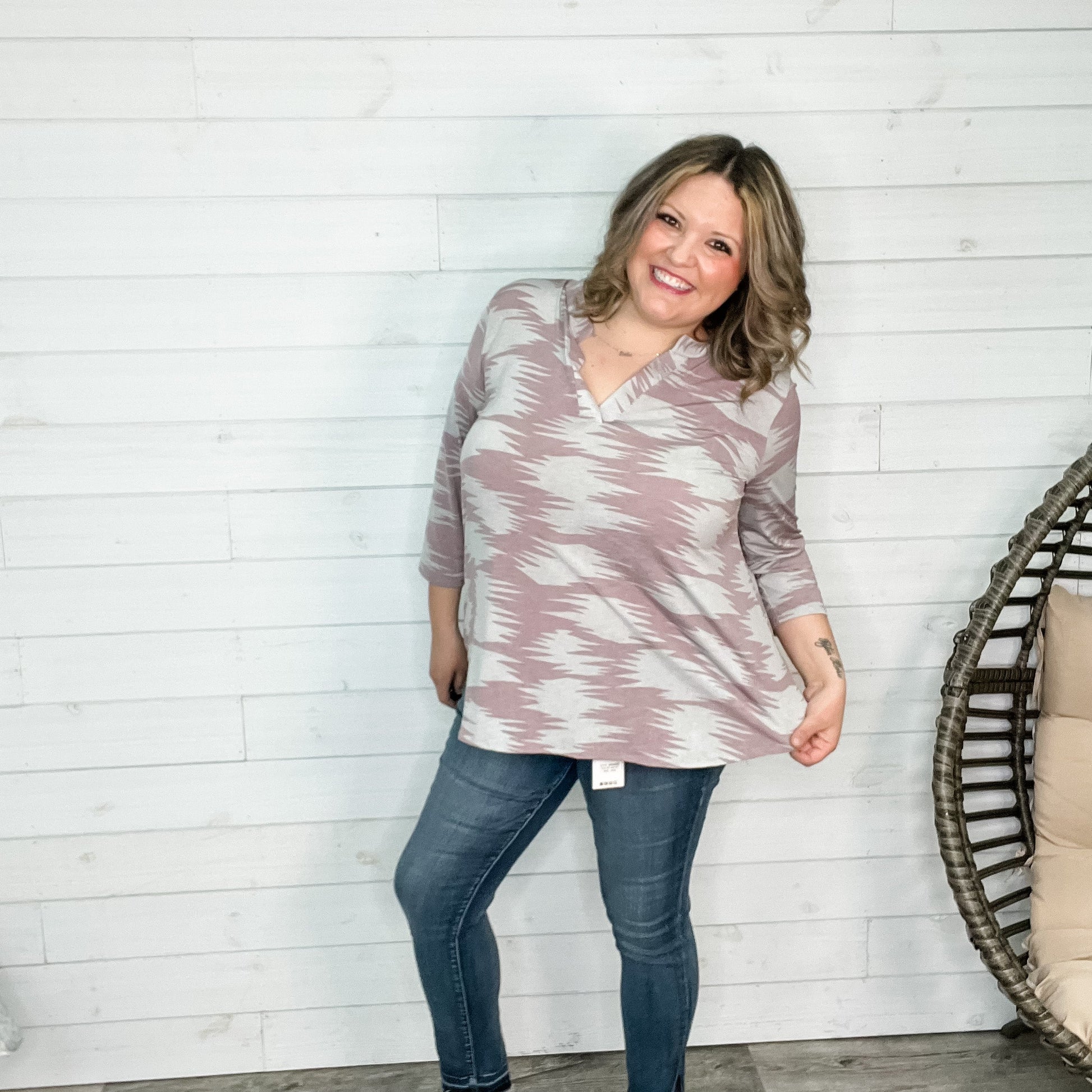 "Pippin" 3/4 Sleeve Split Neck (Options)