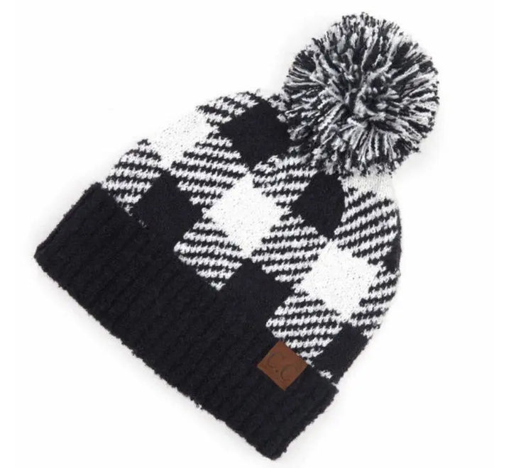 Plaid CC Beanies-Lola Monroe Boutique
