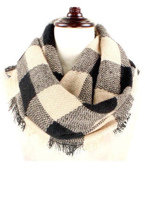 Plaid Infinity Scarves (Multiple Colors)-Lola Monroe Boutique