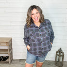 Plaid Oversized Shacket (Charcoal)-Lola Monroe Boutique