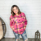 Plaid Oversized Shacket (Fuchsia)-Lola Monroe Boutique