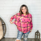 Plaid Oversized Shacket (Fuchsia)-Lola Monroe Boutique