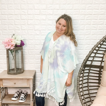 "Poolside" Tie Dye & Tassle Kaftan