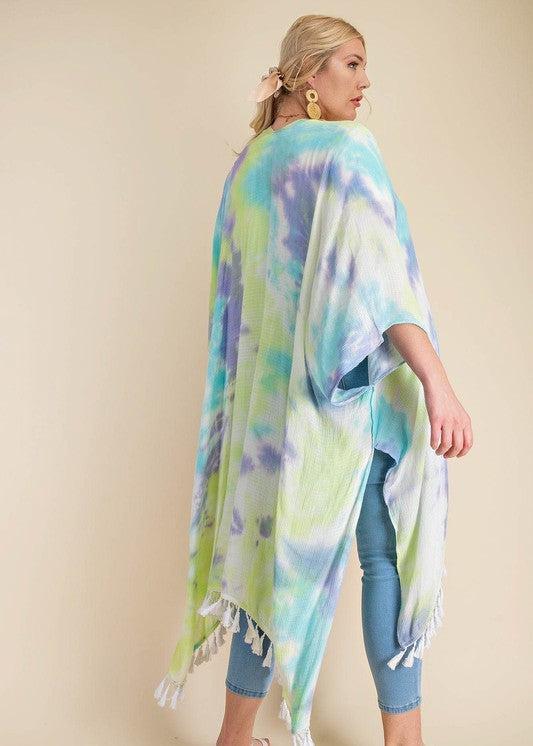 "Poolside" Tie Dye & Tassle Kaftan