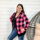 Poppin Pink Plaid Cardigan-Lola Monroe Boutique