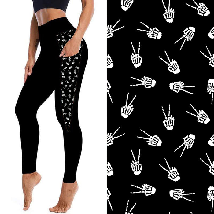 Pre-sale Peace Skelly Leggings PREORDER B58-Lola Monroe Boutique