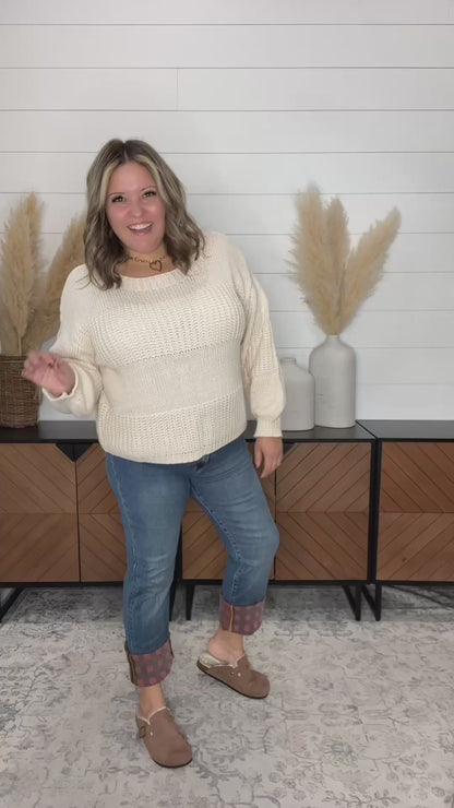Judy Blue "Find The Buffalo" Cuff Straight Leg Jeans
