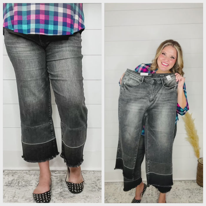 Judy Blue Charcoal Dreams Crop Wide Leg