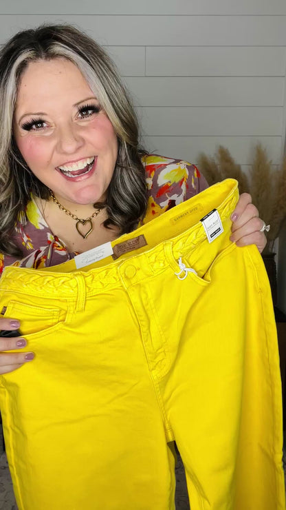 Judy Blue "You Are My Sunshine" Wide Leg Crops