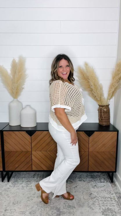 Judy Blue "Rebecca" White Side Slit Bootcut Jeans