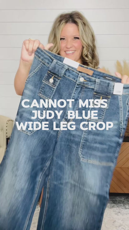 Judy Blue “Celia” Wide Leg Crops