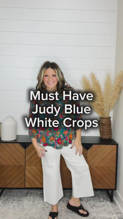 Judy Blue Bianca White Wide Leg Crops