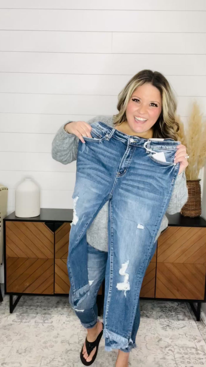 Distressed Cropped Skinny Denim By Zenana