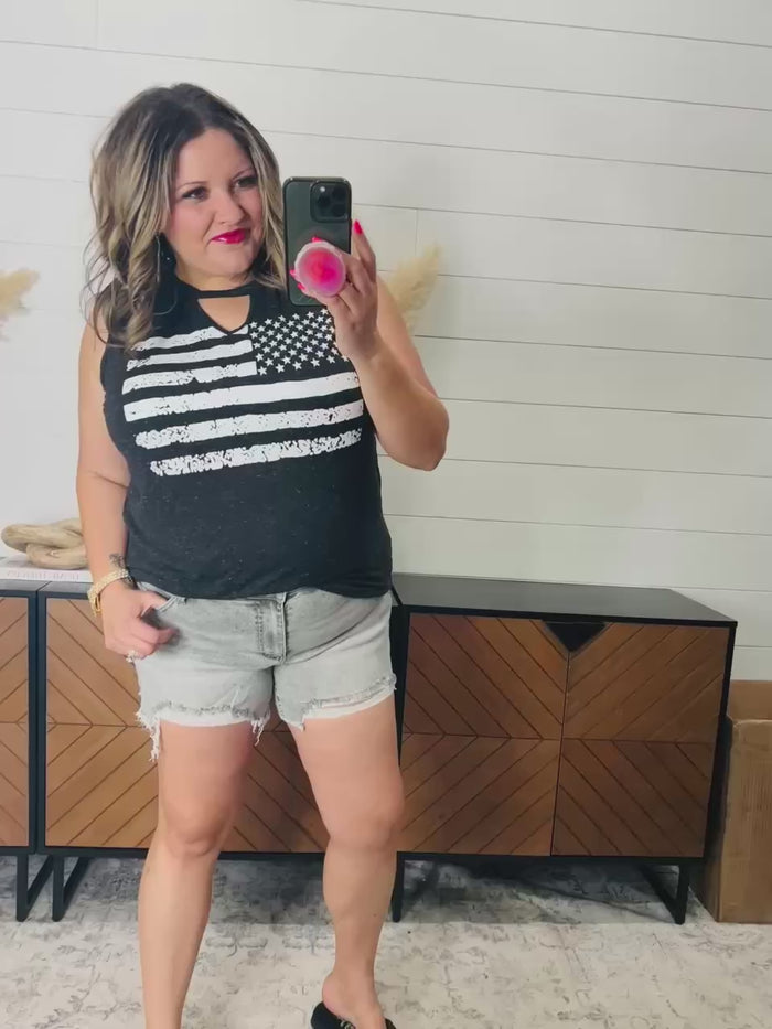 Judy Blue "Bright Grey Skies" Grey Shorts