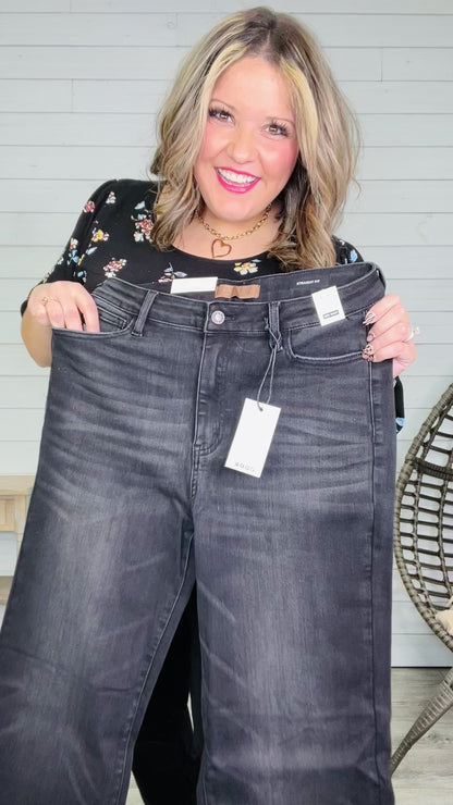 Judy Blue "After Dark" Black Straight Leg Jeans