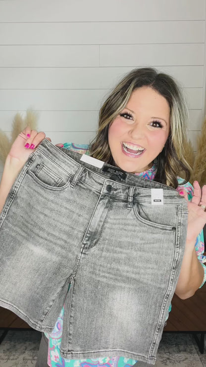 Judy Blue “Last Night” Grey Bermuda Shorts