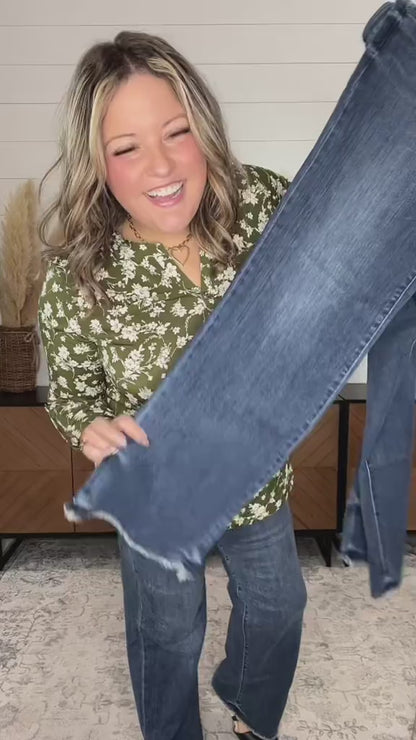 Judy Blue "Monkey Business" Wide Leg Jeans