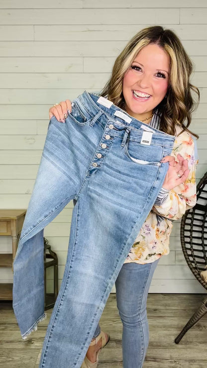 Judy Blue "Mama Said So" Buttonfly Skinny Jean